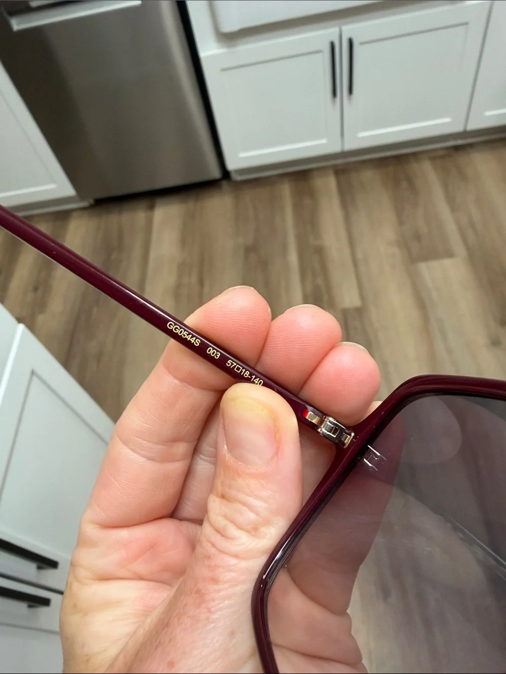GUCCI Oversized Burgundy Red Blue Gradient Lenses Women's Sunglasses GG0544S 003 - Picture 6 of 10